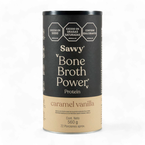 11994 Proteina Bone Broth Caramelo Vainilla x560Gr Savvy