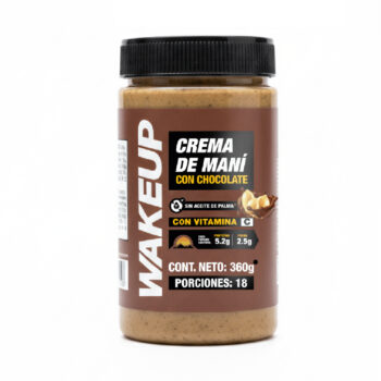 Mantequilla/Crema De Maní Sabor Chocolate x360Gr Wake Up