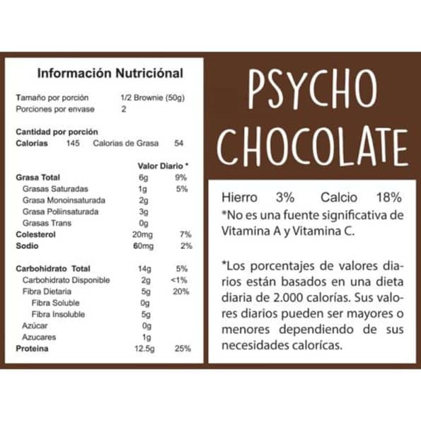 Brownie Alto En Proteina Psyco Chocolate x100Gr Elemental