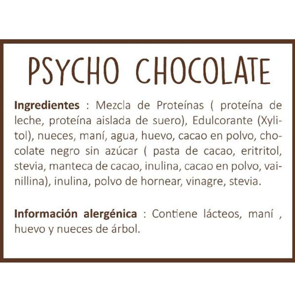 Brownie Alto En Proteina Psyco Chocolate x100Gr Elemental