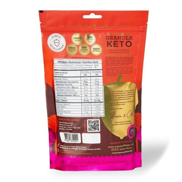 Granola Keto Choco Canela x400Gr Cinco Avellanas