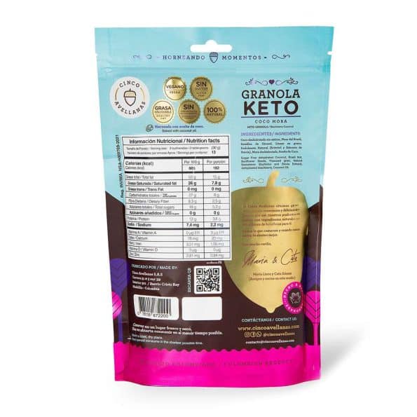 Granola Keto Coco Mora x400Gr Cinco Avellanas