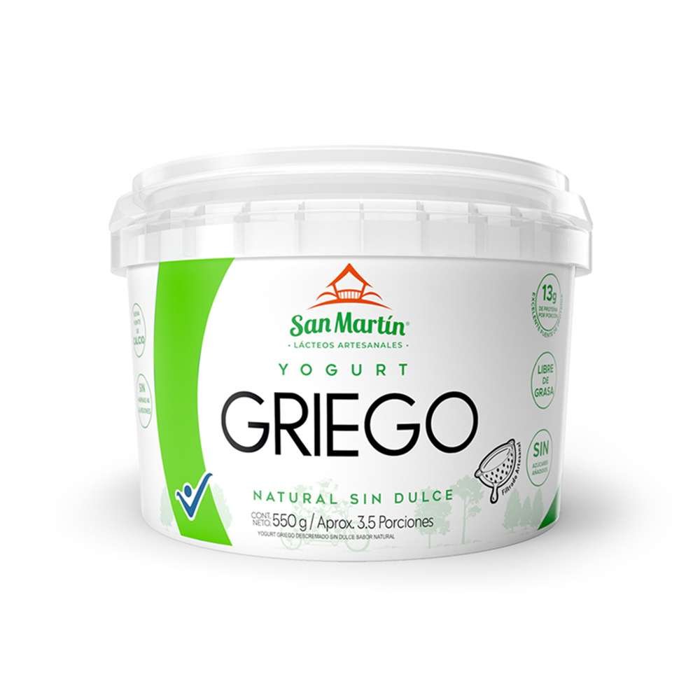 Yogurt Griego Natural Sin Dulce x550Gr San Martin