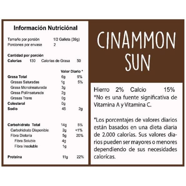 Galleta Alta En Proteina Cinnamon Sun x80Gr Elemental