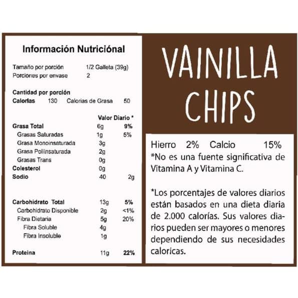 Galleta Alta En Proteina Vainilla Chips x80Gr Elemental