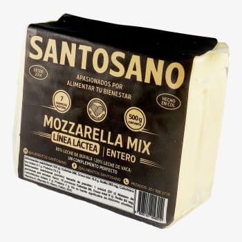 Queso En Bloque Mozzarella 80% Bufala Y 20% Vaca x500Gr Santosano