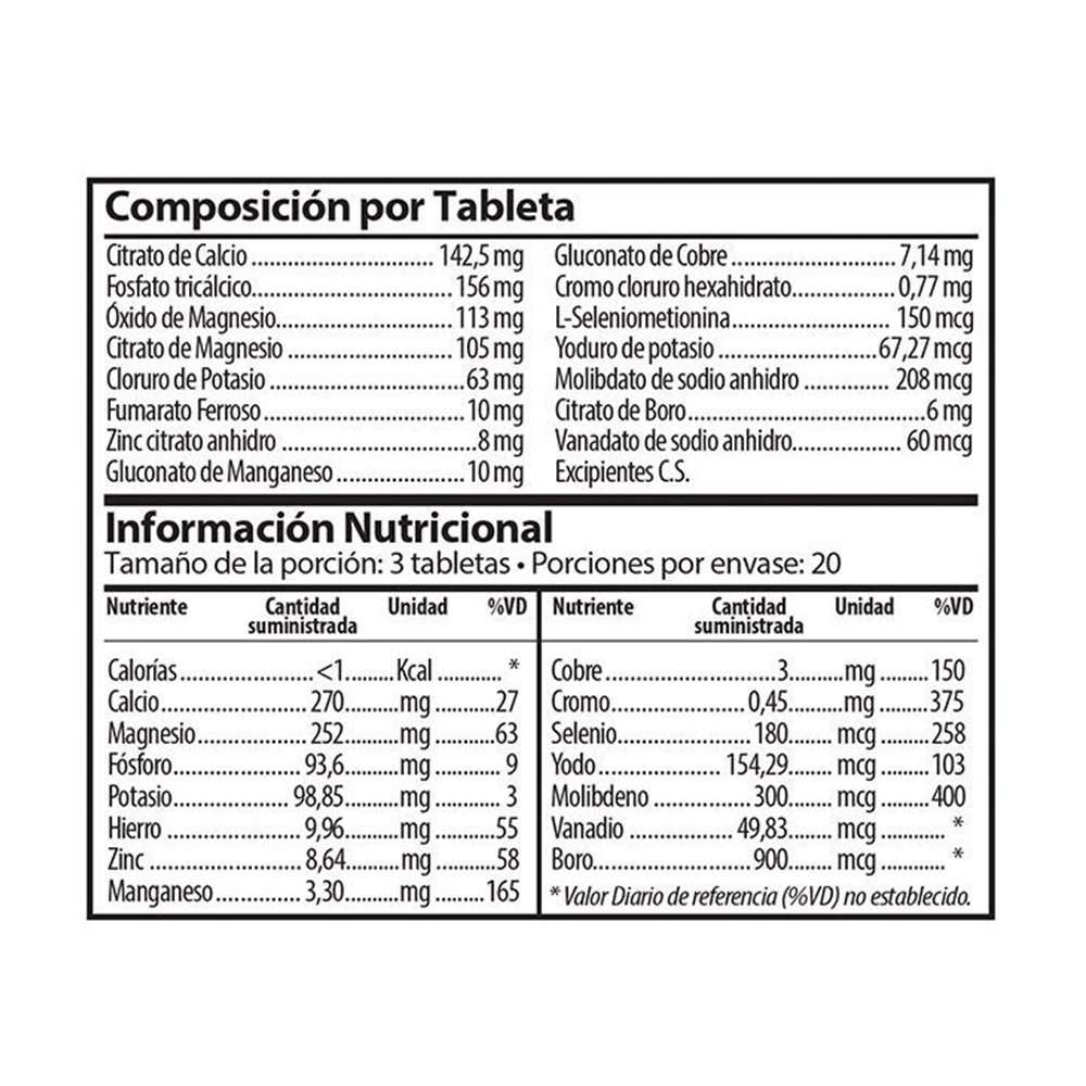 Multiessens Minerales x60 Tabletas Nutrabiotics