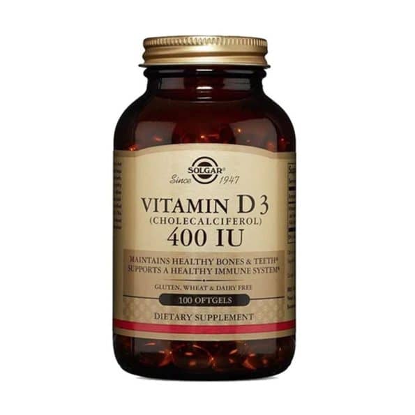 Vitamina D3 400IU x 100 capsulas Solgar