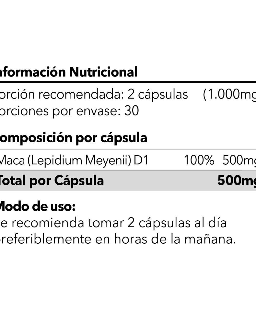 Maca Capsulas x60 Pangea
