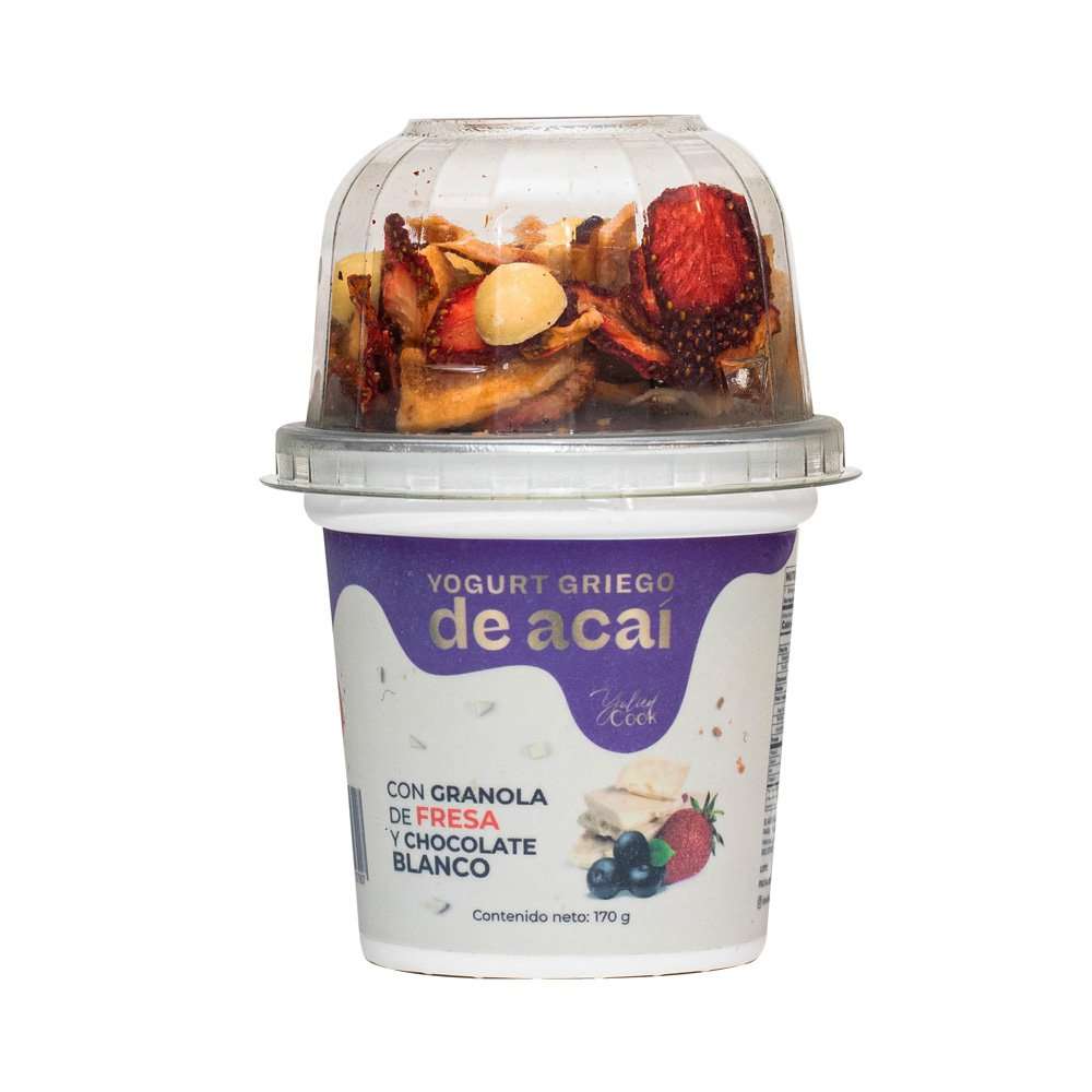 Yogurt Griego Acai con Granola Fresa 170gr Yulied Cook