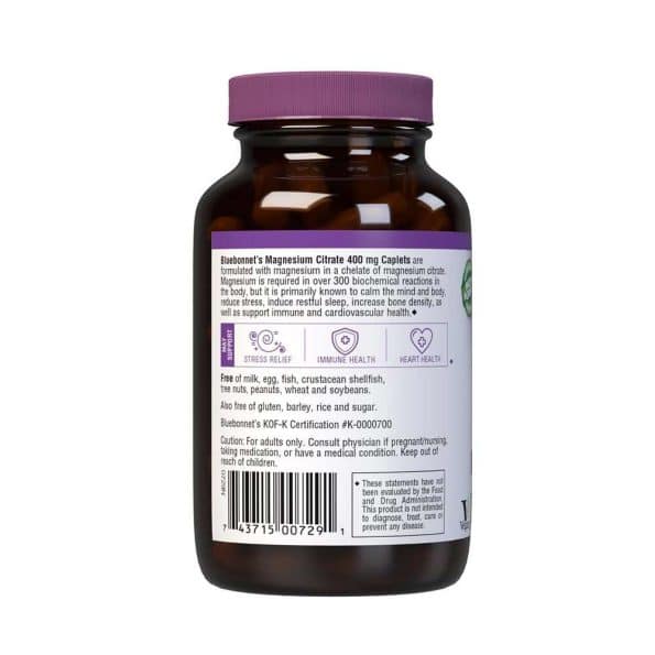 Magnesium Citrate 60 Tabletas Bluebonnet