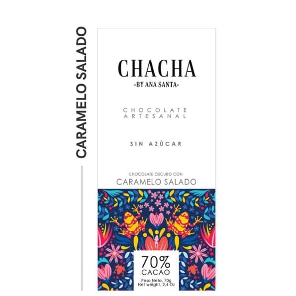 Chocolate Oscuro 70% Caramelo Salado x 70g Chacha