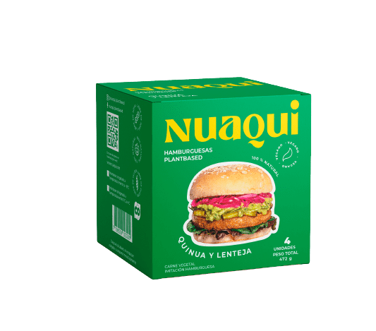 Hamburguesa vegana de quinua y lenteja x4 und nuaqui