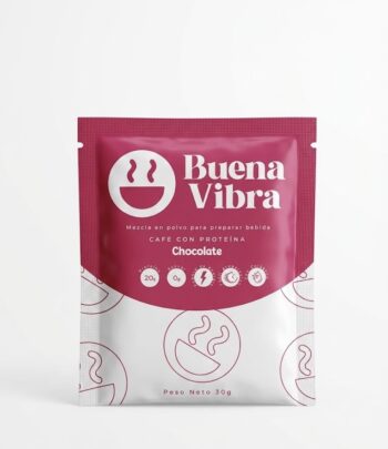 Café con proteina sabor Chocolate mezcla en polvo x 30g Buena Vibra